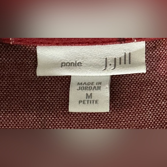 J. Jill Short Sleeve Ponte Rustic Brick Red Plaid Shift Dresss - Picture 4 of 8